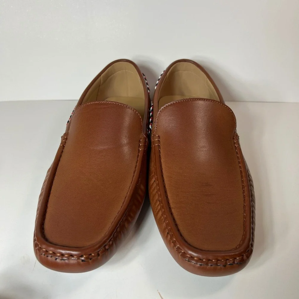 Tommy Hilfiger ARWAN Mens Brown Driving Loafers Size 10.5 MED Moc Toe Slip On